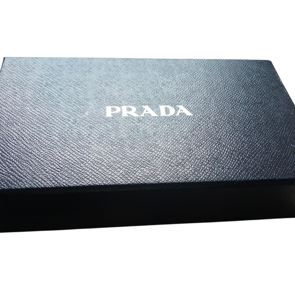 Prada Saffiano Chevron Ribbon Peonia Pink Zip Around Wallet w/ Authentication - Picture 3 of 16